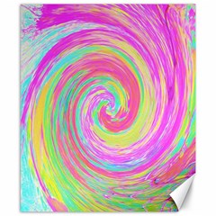 Groovy Abstract Pink And Blue Liquid Swirl Painting Canvas 8  X 10  by myrubiogarden