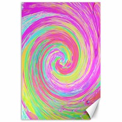 Groovy Abstract Pink And Blue Liquid Swirl Painting Canvas 24  X 36  by myrubiogarden