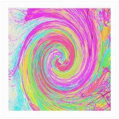 Groovy Abstract Pink And Blue Liquid Swirl Painting Medium Glasses Cloth by myrubiogarden