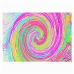 Groovy Abstract Pink And Blue Liquid Swirl Painting Large Glasses Cloth (2-Side) Front