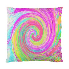 Groovy Abstract Pink And Blue Liquid Swirl Painting Standard Cushion Case (two Sides) by myrubiogarden