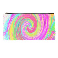 Groovy Abstract Pink And Blue Liquid Swirl Painting Pencil Cases by myrubiogarden