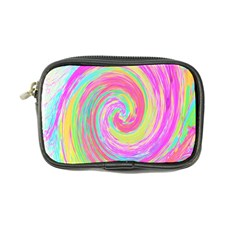 Groovy Abstract Pink And Blue Liquid Swirl Painting Coin Purse by myrubiogarden