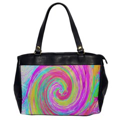 Groovy Abstract Pink And Blue Liquid Swirl Painting Oversize Office Handbag by myrubiogarden