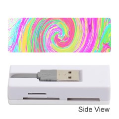 Groovy Abstract Pink And Blue Liquid Swirl Painting Memory Card Reader (stick) by myrubiogarden