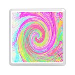 Groovy Abstract Pink And Blue Liquid Swirl Painting Memory Card Reader (Square) Front