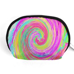 Groovy Abstract Pink And Blue Liquid Swirl Painting Accessory Pouch (medium) by myrubiogarden