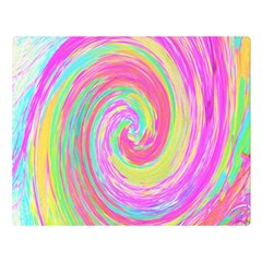 Groovy Abstract Pink And Blue Liquid Swirl Painting Double Sided Flano Blanket (large)  by myrubiogarden