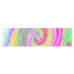 Groovy Abstract Pink And Blue Liquid Swirl Painting Satin Scarf (oblong) by myrubiogarden