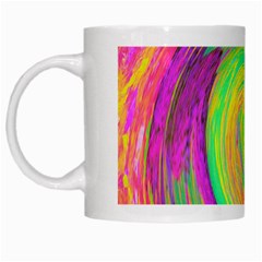 Groovy Abstract Purple And Yellow Liquid Swirl White Mugs by myrubiogarden