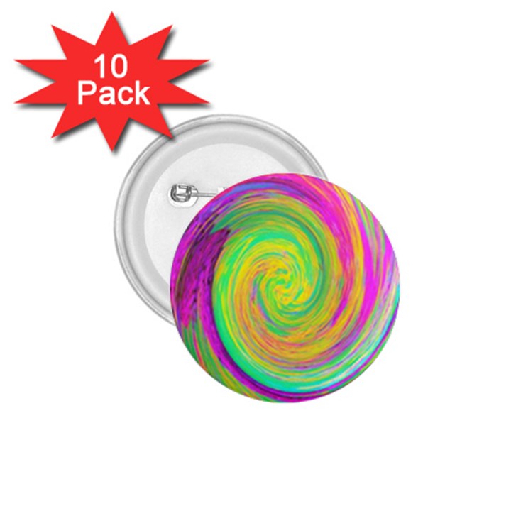 Groovy Abstract Purple And Yellow Liquid Swirl 1.75  Buttons (10 pack)