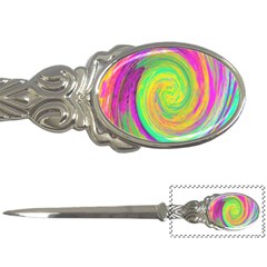 Groovy Abstract Purple And Yellow Liquid Swirl Letter Opener by myrubiogarden