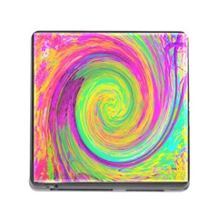 Groovy Abstract Purple And Yellow Liquid Swirl Memory Card Reader (square 5 Slot) by myrubiogarden