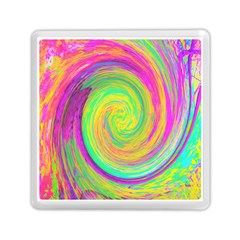 Groovy Abstract Purple And Yellow Liquid Swirl Memory Card Reader (square) by myrubiogarden