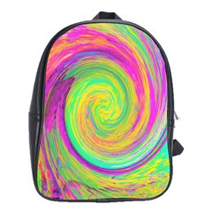 Groovy Abstract Purple And Yellow Liquid Swirl School Bag (xl) by myrubiogarden