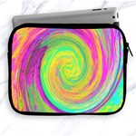 Groovy Abstract Purple And Yellow Liquid Swirl Apple iPad 2/3/4 Zipper Cases Front