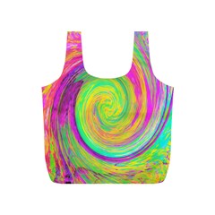 Groovy Abstract Purple And Yellow Liquid Swirl Full Print Recycle Bag (s) by myrubiogarden