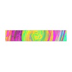 Groovy Abstract Purple And Yellow Liquid Swirl Flano Scarf (Mini) Back