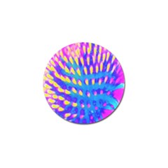 Pink, Blue And Yellow Abstract Coneflower Golf Ball Marker (4 Pack) by myrubiogarden