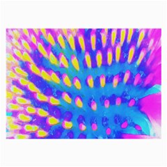 Pink, Blue And Yellow Abstract Coneflower Large Glasses Cloth by myrubiogarden