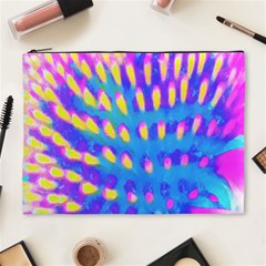 Pink, Blue And Yellow Abstract Coneflower Cosmetic Bag (xl) by myrubiogarden