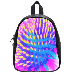 Pink, Blue And Yellow Abstract Coneflower School Bag (small) by myrubiogarden