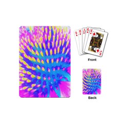 Pink, Blue And Yellow Abstract Coneflower Playing Cards (mini)