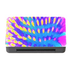 Pink, Blue And Yellow Abstract Coneflower Memory Card Reader With Cf by myrubiogarden