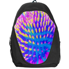 Pink, Blue And Yellow Abstract Coneflower Backpack Bag by myrubiogarden