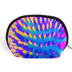 Pink, Blue And Yellow Abstract Coneflower Accessory Pouch (medium) by myrubiogarden