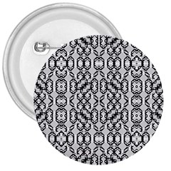 Black And White Intricate Modern Geometric Pattern 3  Buttons by dflcprintsclothing