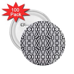 Black And White Intricate Modern Geometric Pattern 2 25  Buttons (100 Pack)  by dflcprintsclothing