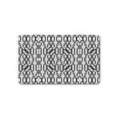 Black And White Intricate Modern Geometric Pattern Magnet (name Card) by dflcprintsclothing