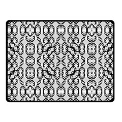 Black And White Intricate Modern Geometric Pattern Fleece Blanket (small)