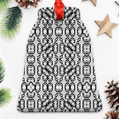 Black And White Intricate Modern Geometric Pattern Ornament (bell) by dflcprintsclothing