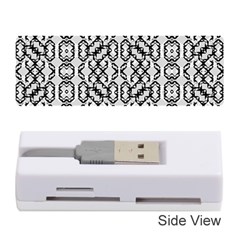 Black And White Intricate Modern Geometric Pattern Memory Card Reader (stick)