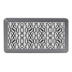 Black And White Intricate Modern Geometric Pattern Memory Card Reader (mini) by dflcprintsclothing