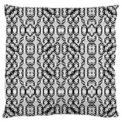 Black And White Intricate Modern Geometric Pattern Large Cushion Case (one Side) by dflcprintsclothing