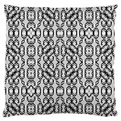 Black And White Intricate Modern Geometric Pattern Large Flano Cushion Case (one Side) by dflcprintsclothing