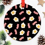 Bacon and Egg Pop Art Pattern Ornament (Round) Front