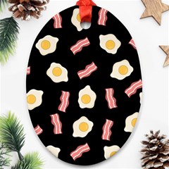 Bacon And Egg Pop Art Pattern Ornament (oval) by Valentinaart