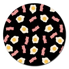 Bacon And Egg Pop Art Pattern Magnet 5  (round) by Valentinaart