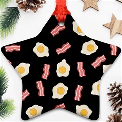 Bacon And Egg Pop Art Pattern Star Ornament (two Sides) by Valentinaart