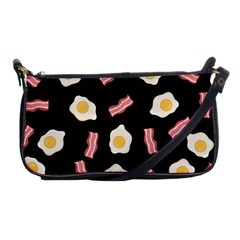 Bacon And Egg Pop Art Pattern Shoulder Clutch Bag by Valentinaart