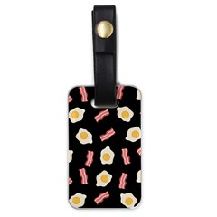 Bacon And Egg Pop Art Pattern Luggage Tags (one Side)  by Valentinaart