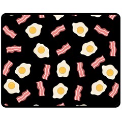 Bacon And Egg Pop Art Pattern Double Sided Fleece Blanket (medium)  by Valentinaart