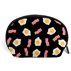 Bacon And Egg Pop Art Pattern Accessory Pouch (large) by Valentinaart