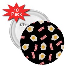 Bacon And Egg Pop Art Pattern 2 25  Buttons (10 Pack)  by Valentinaart