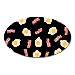 Bacon And Egg Pop Art Pattern Oval Magnet by Valentinaart