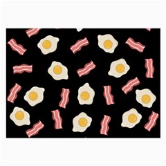 Bacon And Egg Pop Art Pattern Large Glasses Cloth by Valentinaart